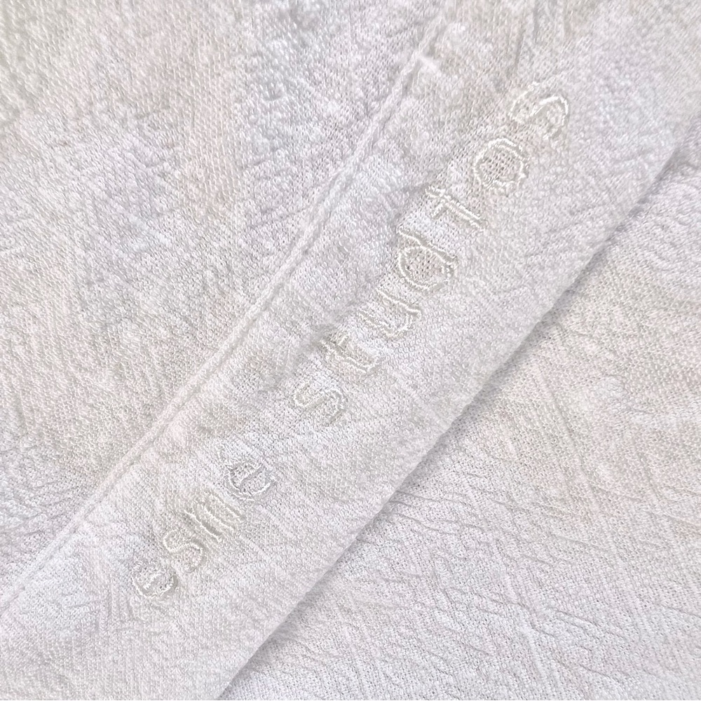 NWOT Esmée Collections textured oversized linen crisp white Button down Shirt S - Picture 4 of 10